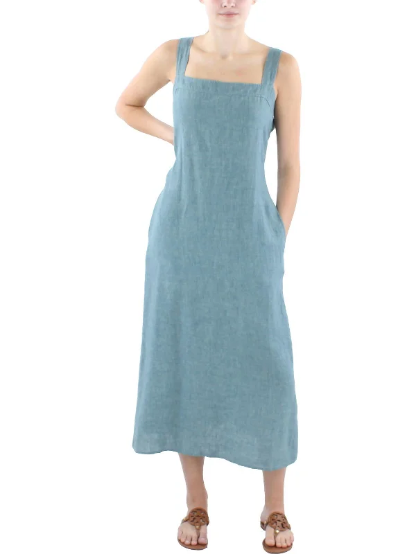 Comfortable Lounge Clothing Romantic Detailing Womens Midi Sleeveless Midi Dress