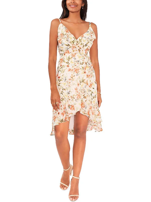 Women's Clothing Last Chance Sale Womens Floral Ruffles Midi Dress