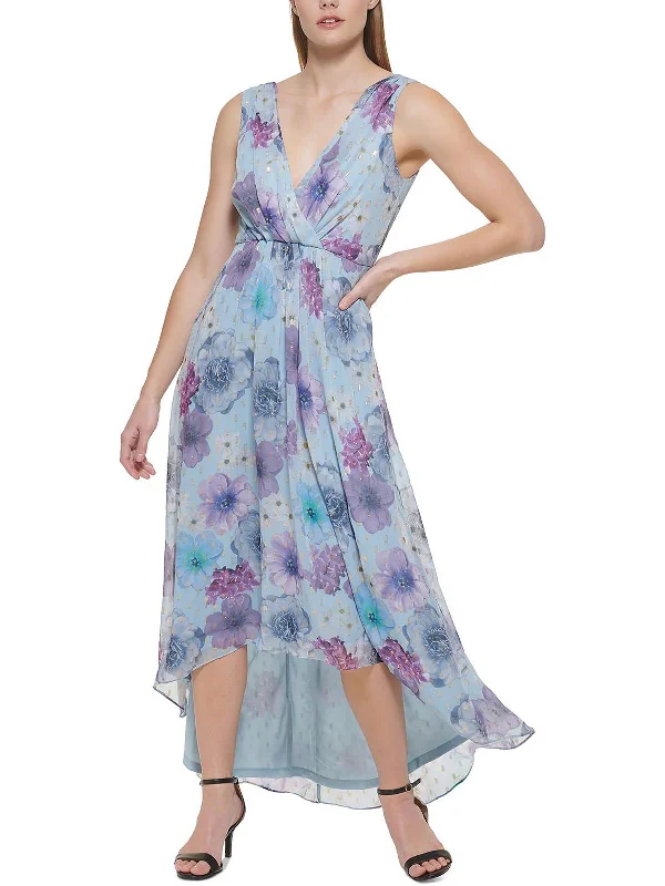 Casual Attire For Women Urban Sophistication Petites Womens Floral Maxi Fit & Flare Dress