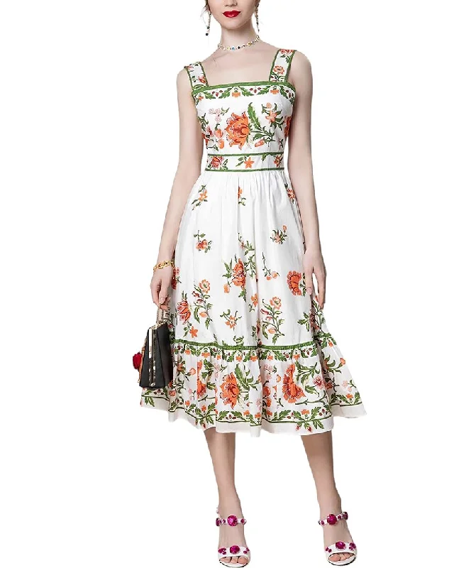 Women's Clothing With Trendy Designs Feminine Soft - Hued Look BURRYCO Midi Dress