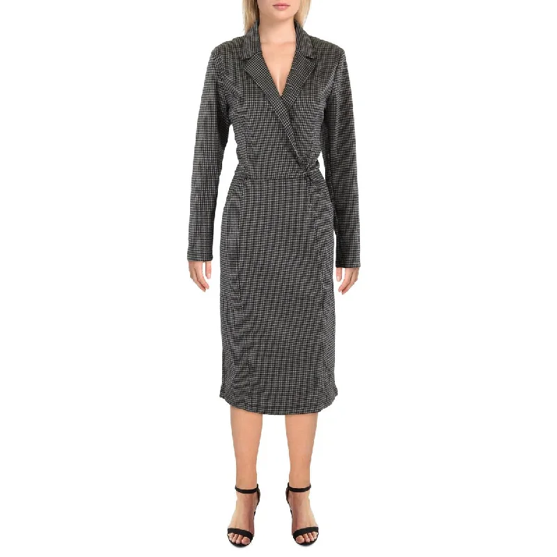 Women's Vacation Garments Contemporary Elegance Womens Plaid Midi Midi Dress