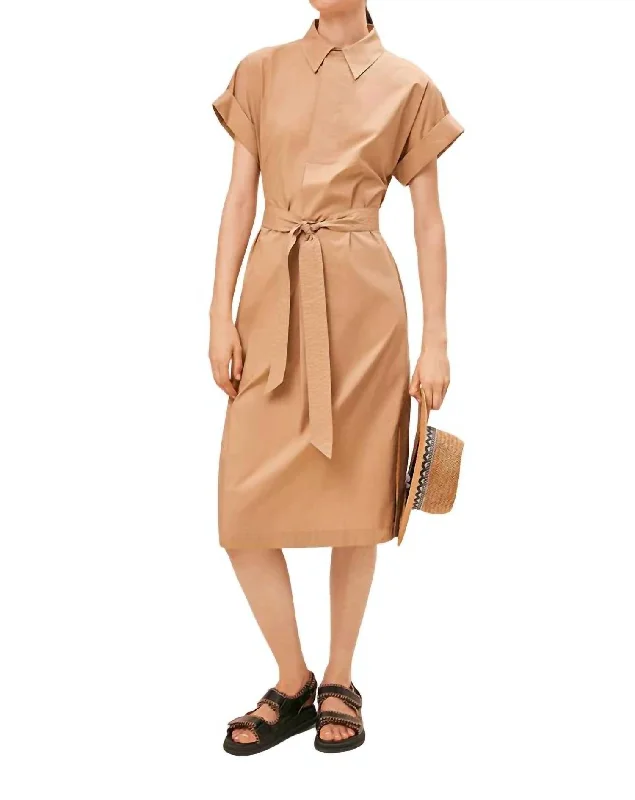 Formal Clothing For Women Refined Simplicity Clodie Midi Dress In Natural