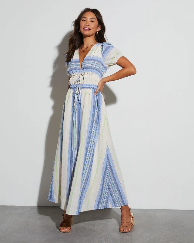 Women's Transitional Attire Limited - Time Bundle Tinsley Striped V-Neck Maxi Dress