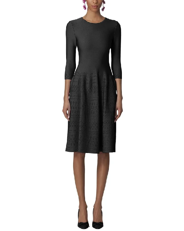 Women's High-Fashion Apparel Minimalist Office - Ready Style Carolina Herrera Flare Midi Dress