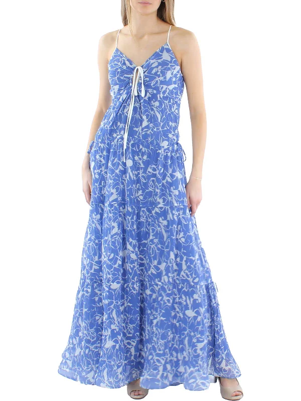 Women's Evening Wear Attire Feminine Grace Cosima Womens Floral Trapeze Maxi Dress