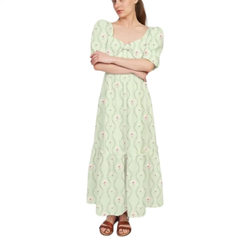 Women's Comfortable Clothes For Weekends Limited - Time Bundle Kylie Dress In Celadon Floral Vine