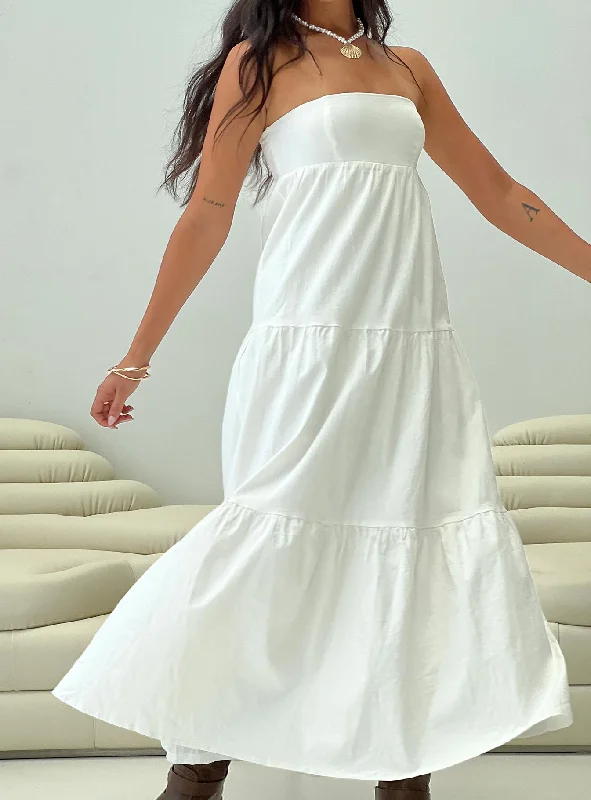 Women's Athleisure Apparel Now on Sale for Chic Urban Styles Osment Maxi Dress White