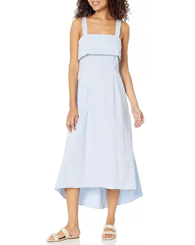 Chic Women's Garments Romantic Date - Night Ensemble Flap Midi Dress In Breeze Eco Fresh Water