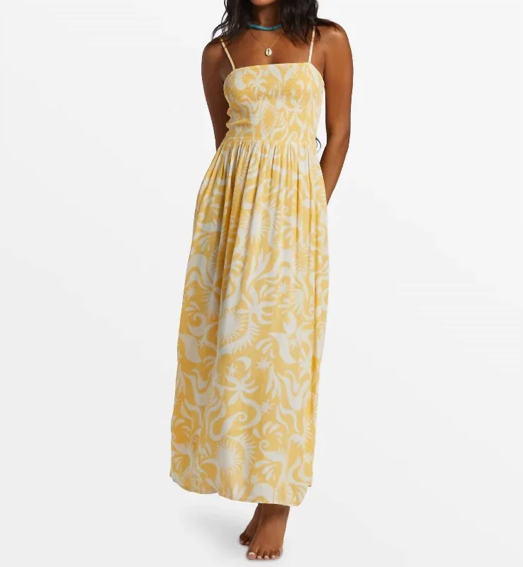 Stylish And Comfortable Clothing For Women Grab Romantic Date - Night Styles Now Sunspell Midi Dress In Brighter Days