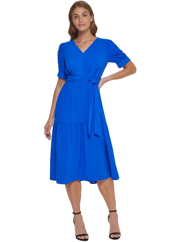 Women's Loungewear Clothes Limited - Edition Drops Womens Tiered Polyester Midi Dress