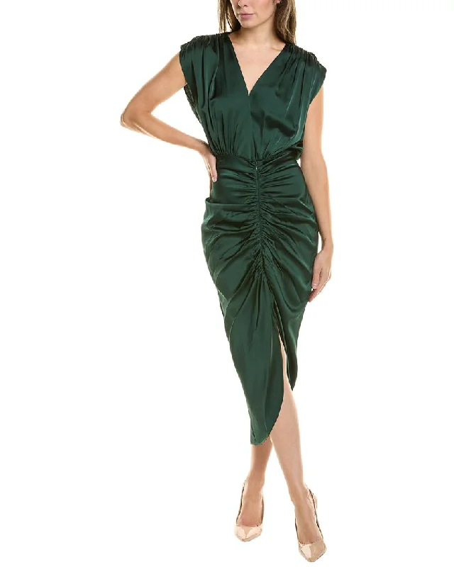 Charming Women's Outfit For Special Occasions Modern Romance Nicole Miller Ruched Front Midi Dress