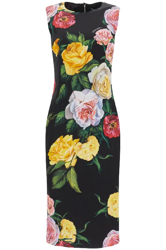 Stylish Clothes For Women Rustic Countryside Charm Look Dolce & Gabbana Women's Elegant  Floral Silk Dress Knee-Length