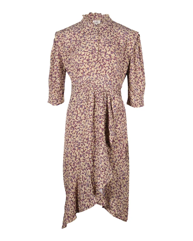 Casual Garments For Women Casual Weekend Relaxed Style Ba&Sh Floral Midi Dress in Multicolor Viscose