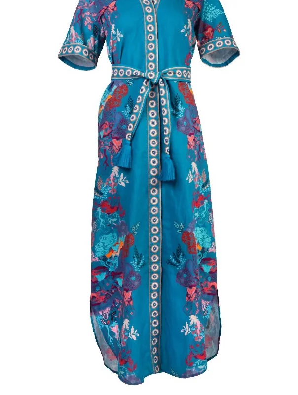 Women's Versatile Apparel Effortless Comfort Women Sav Maxi Dress In Mediterranean