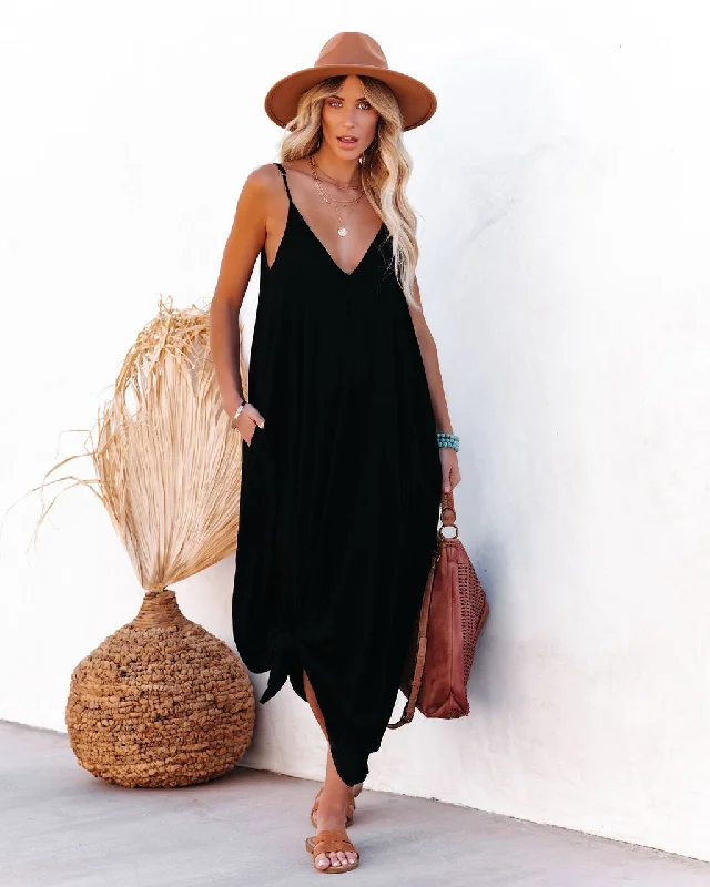 Casual Chic Women's Clothes Vintage Elegance Olivian Pocketed Maxi Dress