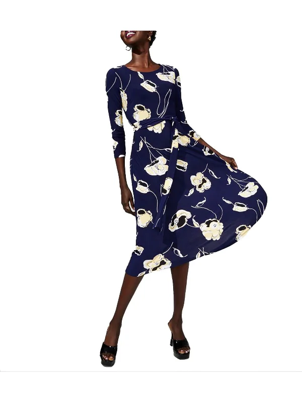 Affordable Women's Clothing Flash Sale Womens Floral Midi Fit & Flare Dress