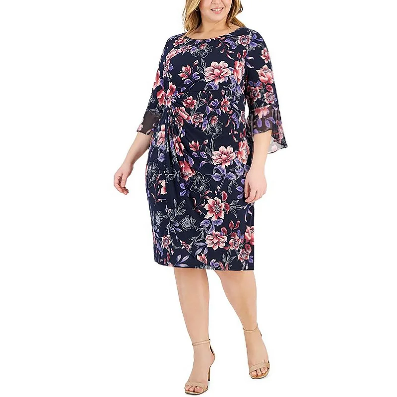 Women's Clothes For Special Occasions Score Big on Glamorous Red - Carpet Styles Plus Womens Floral Print Gathered Sheath Dress