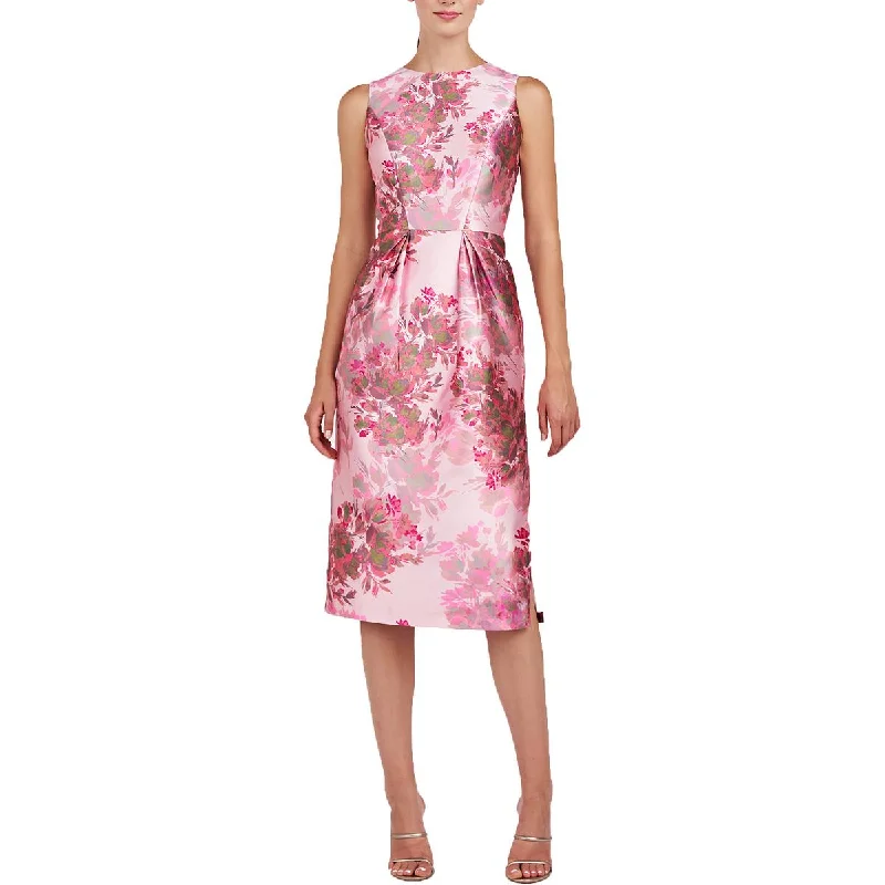 Women's Transitional Clothes End - of - Month Blowout Womens Floral Print Knee-Length Cocktail And Party Dress