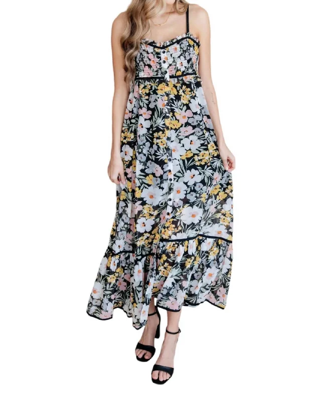 Timeless Women's Outfit Spring Fling Sale Up From The Ashes Floral Maxi Dress In Black