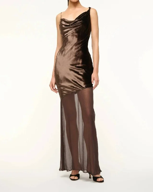 Women's Resort Apparel Luxury Comfort Beaton Maxi Dress In Dark Chocolate