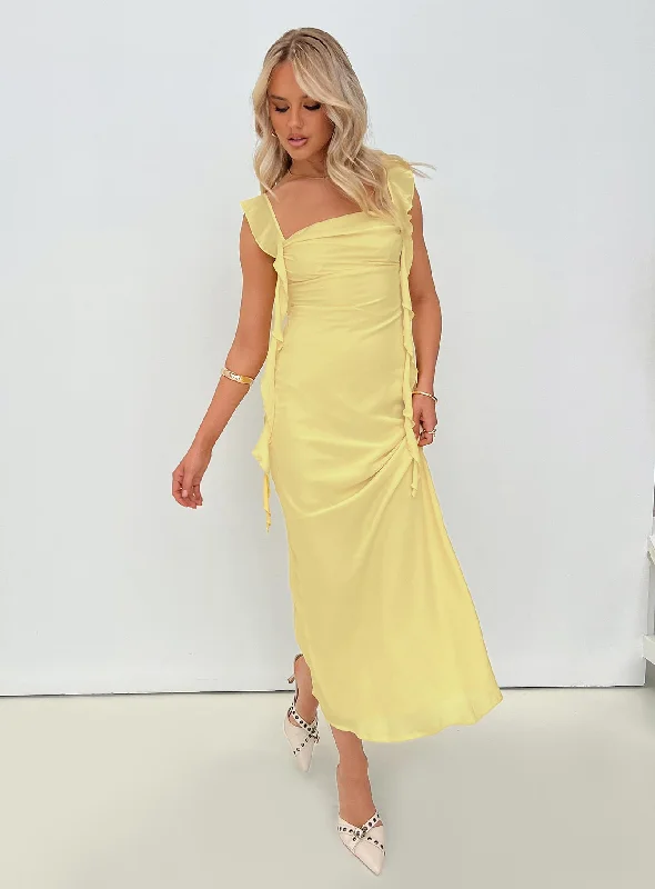 Comfortable Women's Apparel Fashion-Forward Style Lanai Maxi Dress Lemon