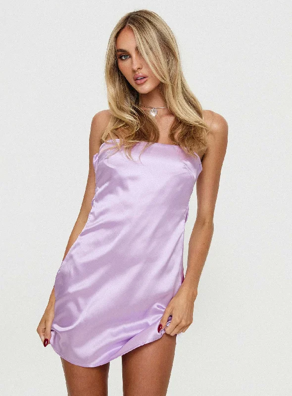 Women's High-Fashion Clothes Classic Timeless Elegant Style Shaya Strapless Mini Dress Lilac