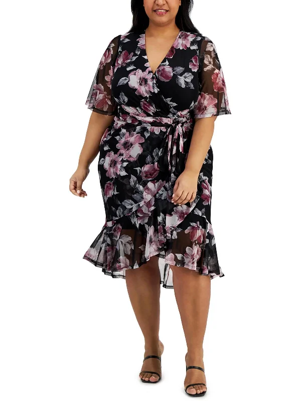 Women's Fashion Clothes Score Big on Glamorous Red - Carpet Styles Womens Floral Belted Midi Dress