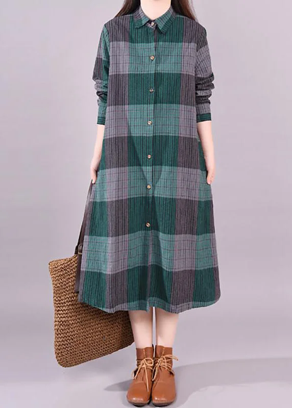 Women's Weekend Outfit Romantic Date - Night Ensemble New Cotton Linen Straight Shirt Dress