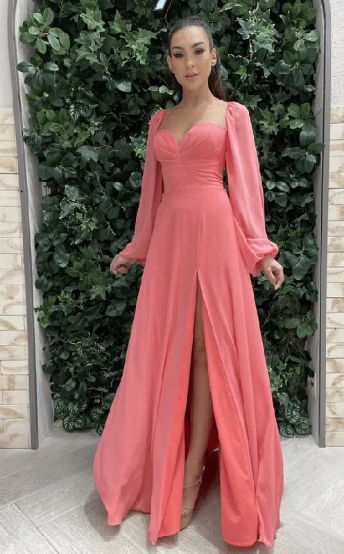 Women's Outdoor Activity Garments Save on Inspired Styles Elegant A-line Long Sleeves Prom Dress Y5731