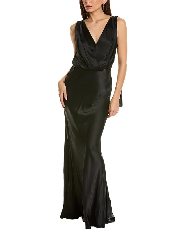 Women's Clothes For The Office Elegant Details Alberta Ferretti Silk Gown