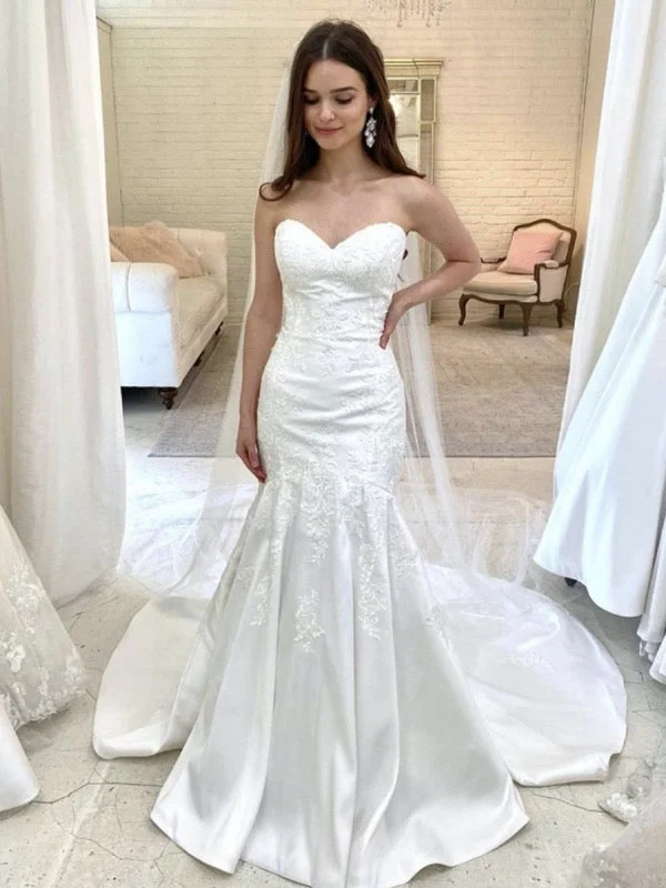 Women's Holiday Clothes Contemporary Elegance Sweetheart Design Lace Wedding Dresses, Mermaid Popular Wedding Dresses