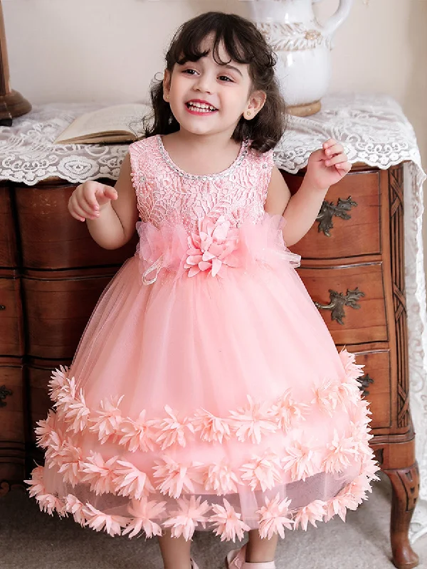 Casual Clothes For Women Feminine Soft - Hued Styles Ball Gown Scoop Sleeveless Flower Girl Dresses with Solid Flowers