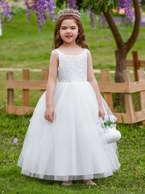 Casual Outfit For Women Discounts on Casual Weekend Styles Ball Gown Scoop Sleeveless Flower Girl Dresses with Applique