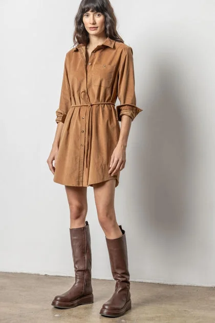 Women's Chic Apparel Last Chance Sale CORDUROY SHIRT DRESS