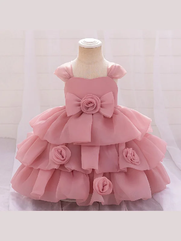 Timeless Women's Outfit Subtle Sophistication Ball Gown Scoop Sleeveless Flower Girl Dresses with Solid Flowers