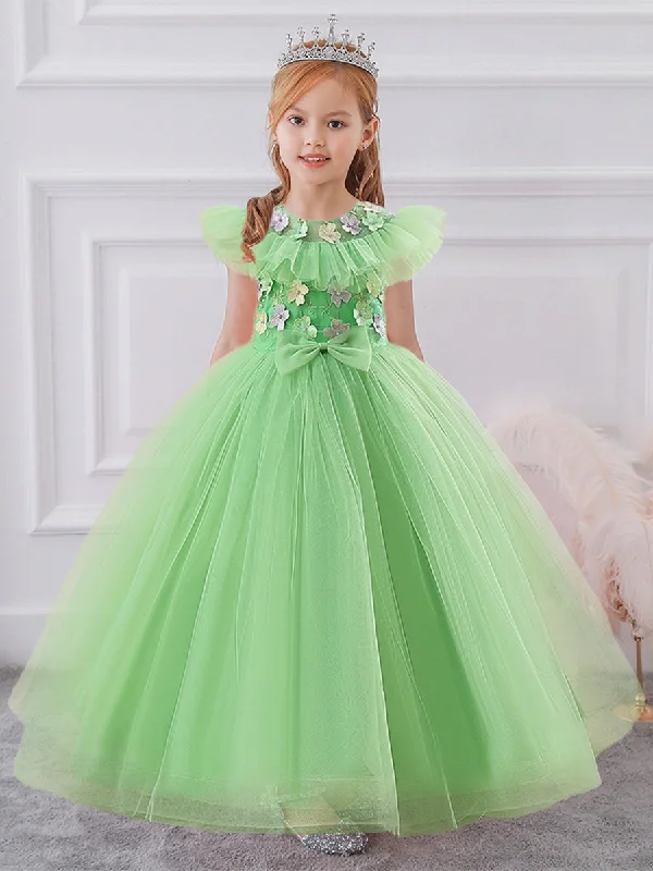 Women's Versatile Apparel Score Big on Glamorous Red - Carpet Styles Ball Gown Scoop Sleeveless Ruched Flower Girl Dresses