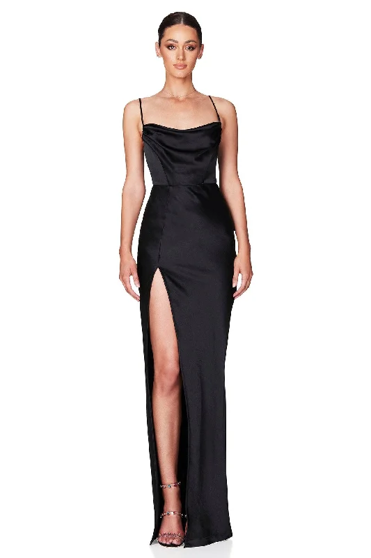 Women's Clothing Score Big on Glamorous Red - Carpet Styles Nookie Dream Draped Gown - Black