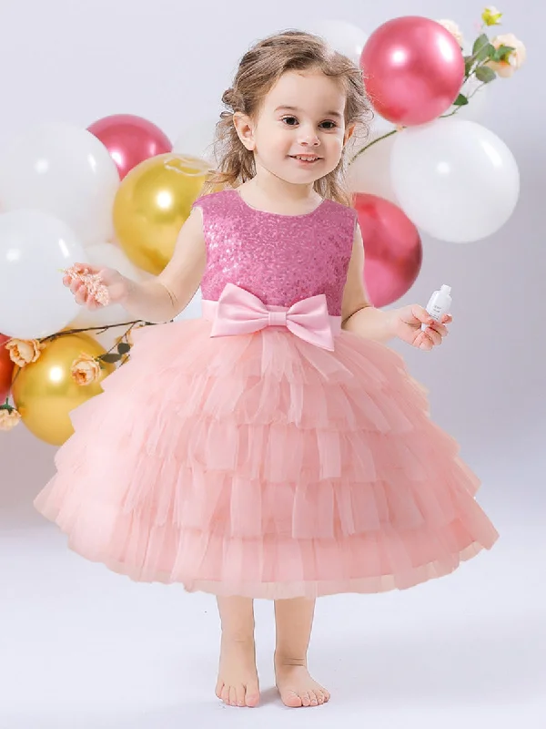 Elegant Women's Evening Garments Seasonal Trend Ball Gown Scoop Sleeveless Flower Girl Dresses with Sequins