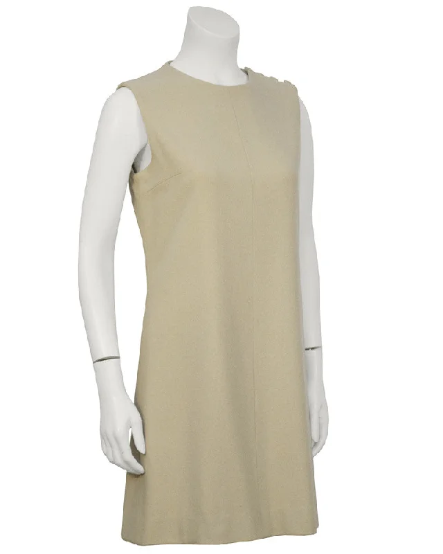 Women's Trendy Casual Clothes Effortless Sophistication Taupe Sleeveless Shift Dress