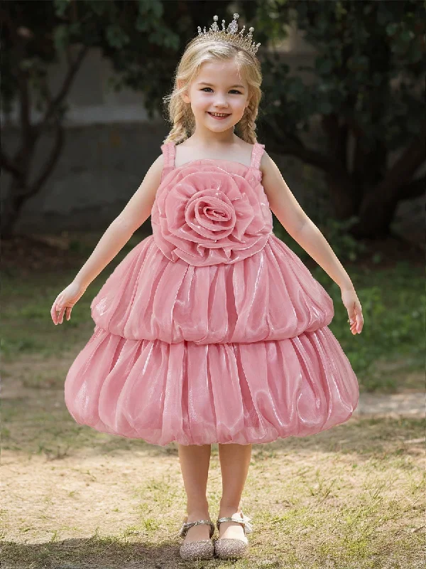 Women's Evening Apparel Classic Charm Ball Gown Scoop Sleeveless Flower Girl Dresses with Tiered