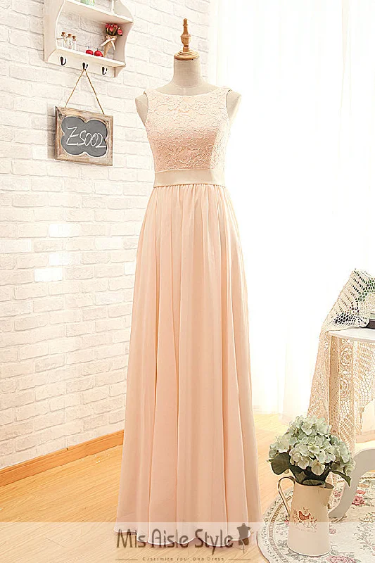 Women's Stylish Casual Garments Romantic Detailing High Neck Blush Bridesmaid Dress