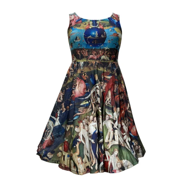 Women's Clothing And Garments Sets Feminine Charm Art Series: Sleeveless Plus Size Skater dress with pockets in our favourite art prints