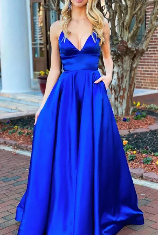 Women's Comfortable Lounge Attire Discounts on Casual Weekend Styles Women Satin Prom Dresses Long V-Neck Evening Gowns Formal Party Dress YPD527