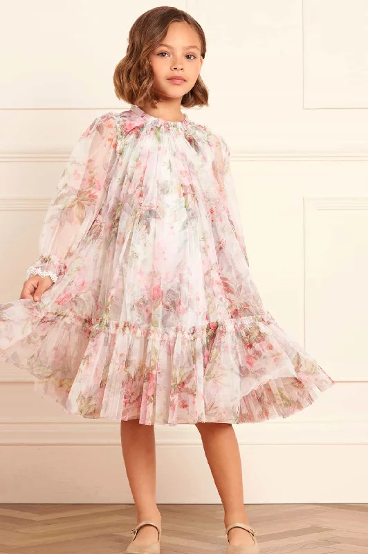 Stylish Women's Outerwear Apparel Dreamy Draping Paradise Garden Long Sleeve Kids Dress