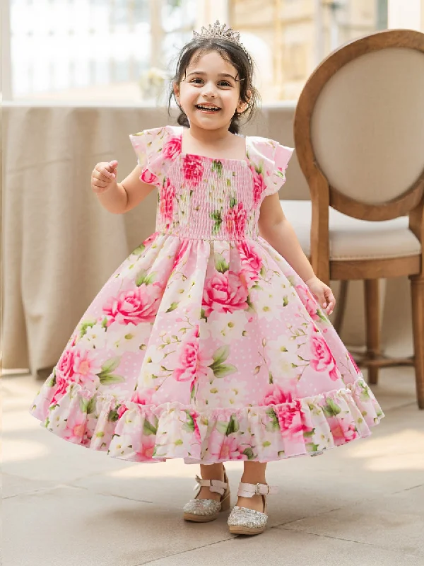 Affordable Women's Garments Clearance Event Ball Gown Square Neck Short Sleeves Flower Girl Dresses with Ruched