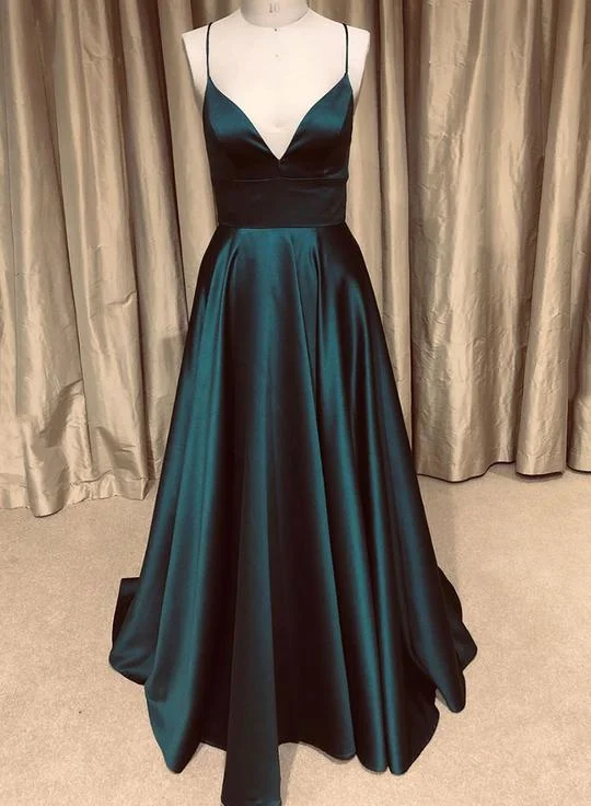 Women's Elegant Apparel Buy More, Save More Simple v neck satin long prom dress, evening dress cg1376