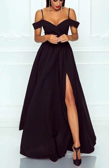 Vintage-Inspired Women's Apparel Discounts on Casual Weekend Styles black prom dresses,off shoulder evening gowns,long satin formal gowns,black evening dresses cg1520