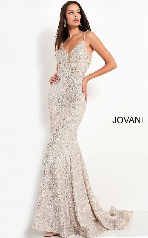 Casual Clothes For Women Playful Elegance Jovani 05805 Prom Long Spaghetti Strap Sexy Dress