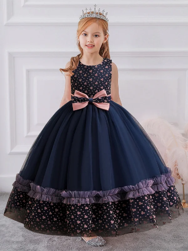 Women's Fashionable Attire For Work Mid - Season Sale Ball Gown Scoop Sleeveless Flower Girl Dresses with Bow knot