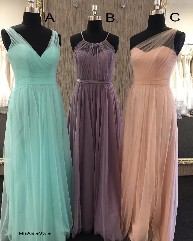 Casual Apparel For Women Dreamy Draping Long Tulle Bridesmaid Dress